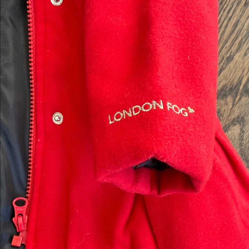 London Fog Vibrant Red Kids material Coat with Hood 12 months 1 year jacket
